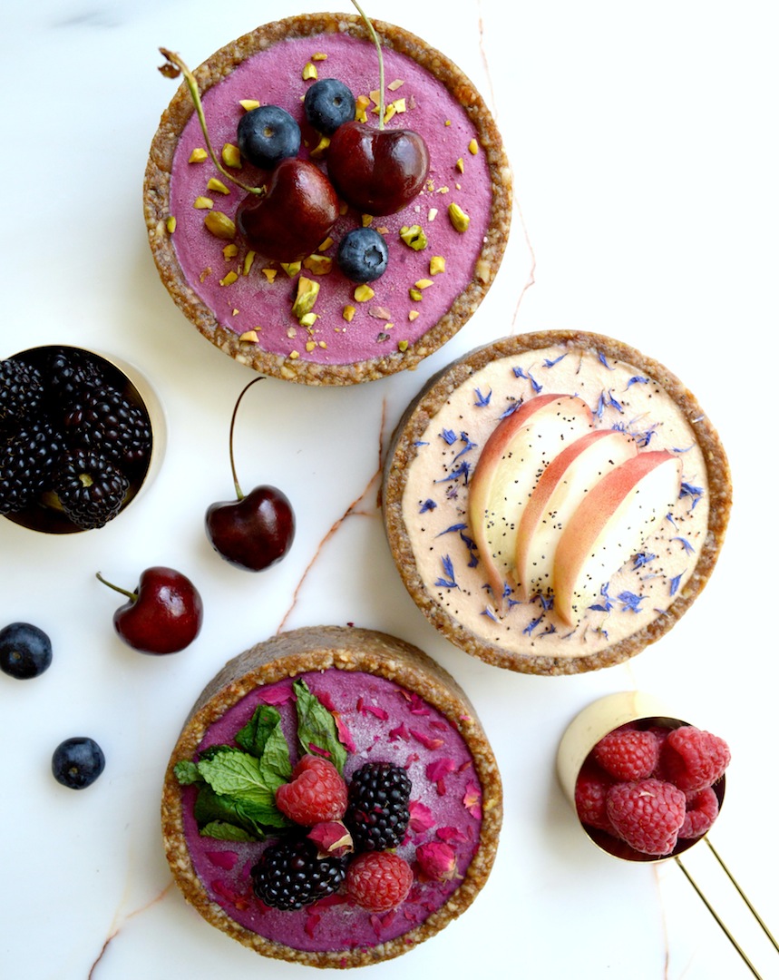 Blackberry,  Cherry,  and  Peach  Summer  Tarts  (Raw,  Vegan) by Plantbased Baker